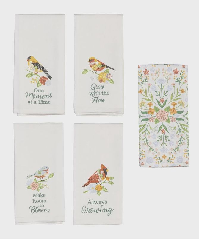 What She Shed - Bird Tea Towel - Set of 2 (Assorted Styles)