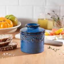 Butter Bell Crock Antique Denim Blue