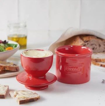 Butter Bell Crock Cafe Red