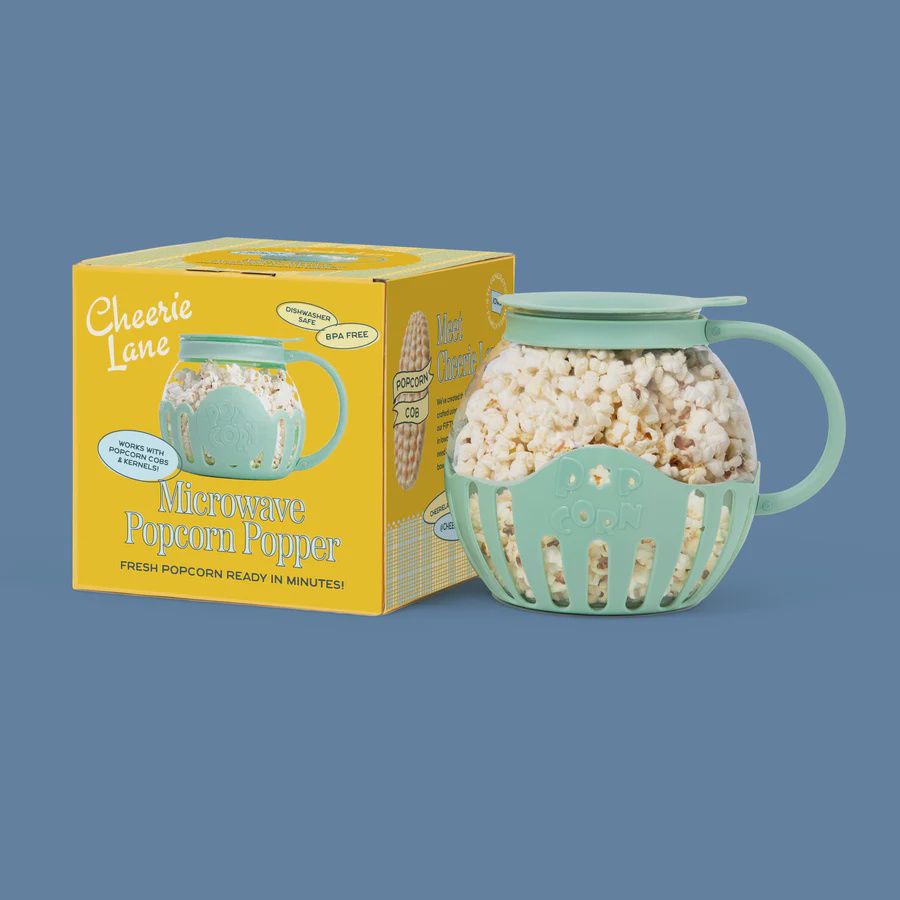 Glass Microwave Popcorn Popper Set
