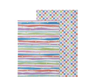 Stripes and Checkers Quick Dry Kitchen Towel