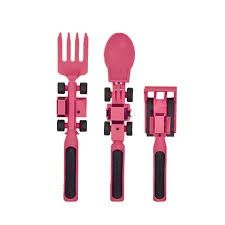 Pink Construction Set of 3 Utensil