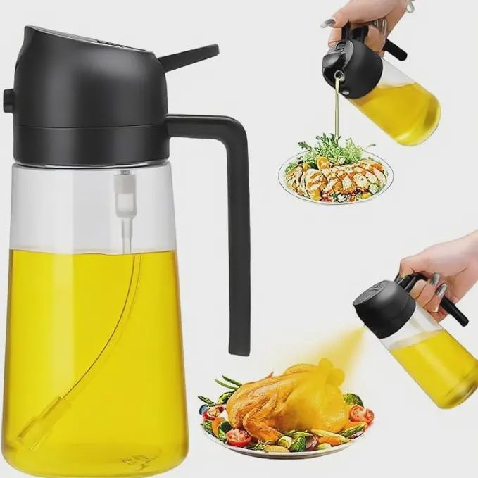 2-in-1 Oil Sprayer &amp; Dispenser -Black
