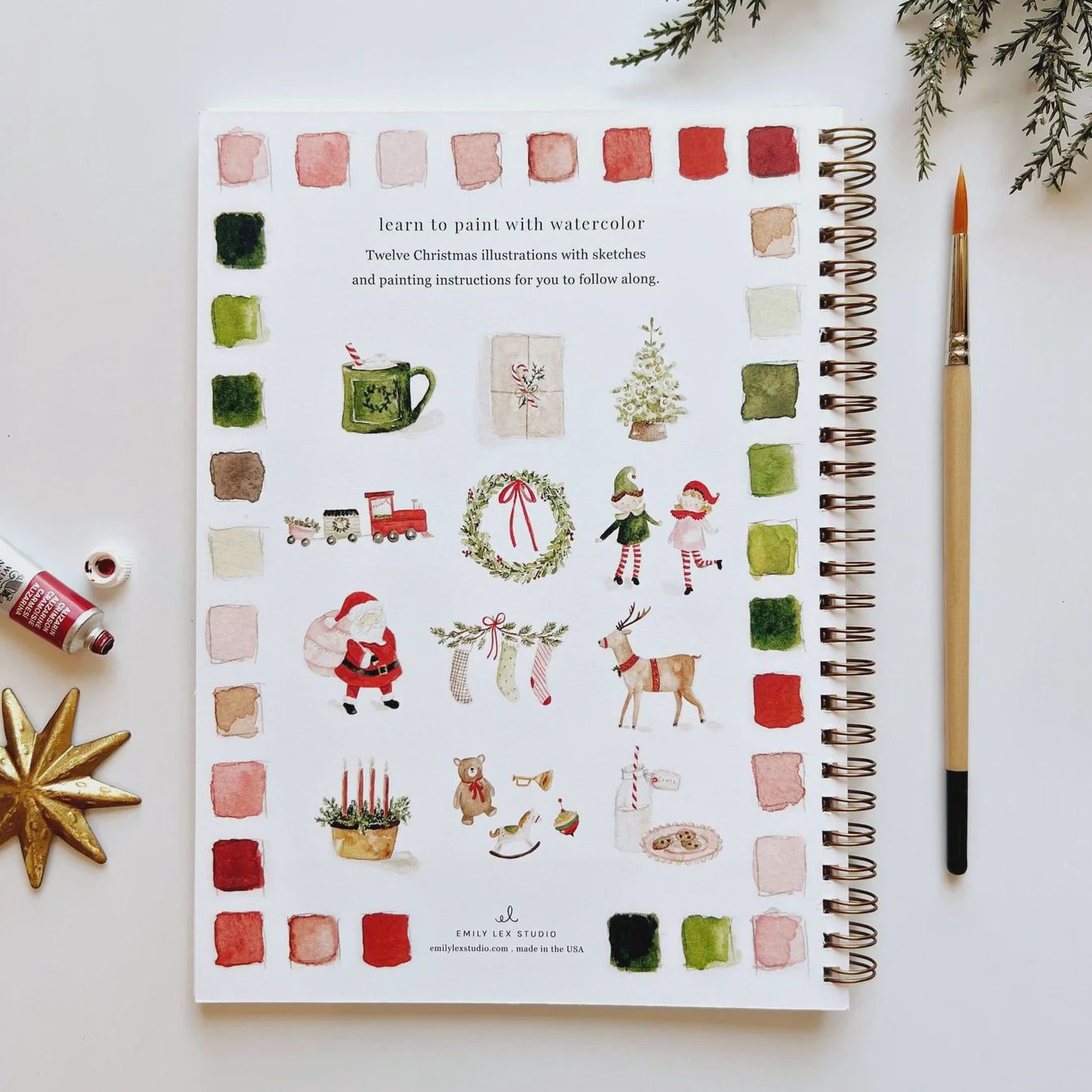 Christmas Watercolor workbook