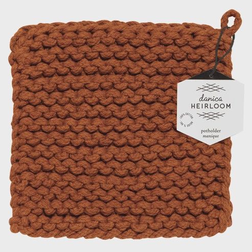 Heirloom Knit Potholder - Cinnamon Stick