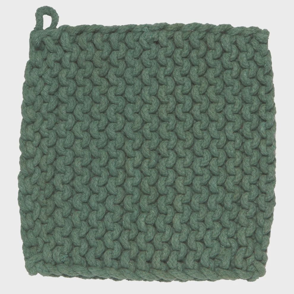Heirloom Knit Potholder - Jade