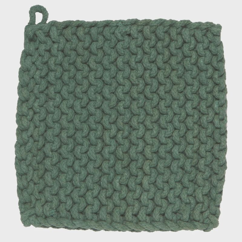 Heirloom Knit Potholder - Jade