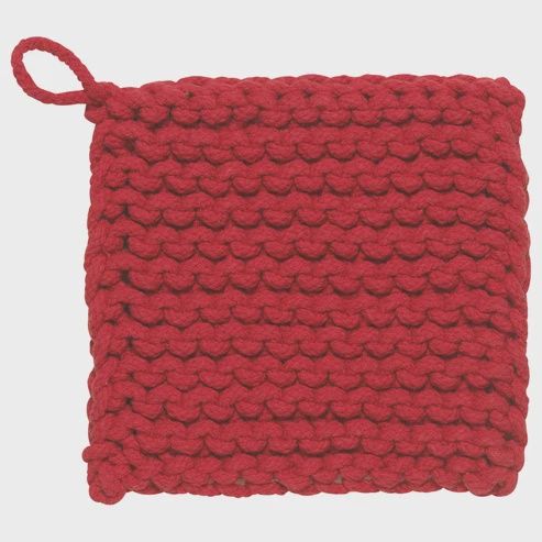 Heirloom Knit Potholder - Chili