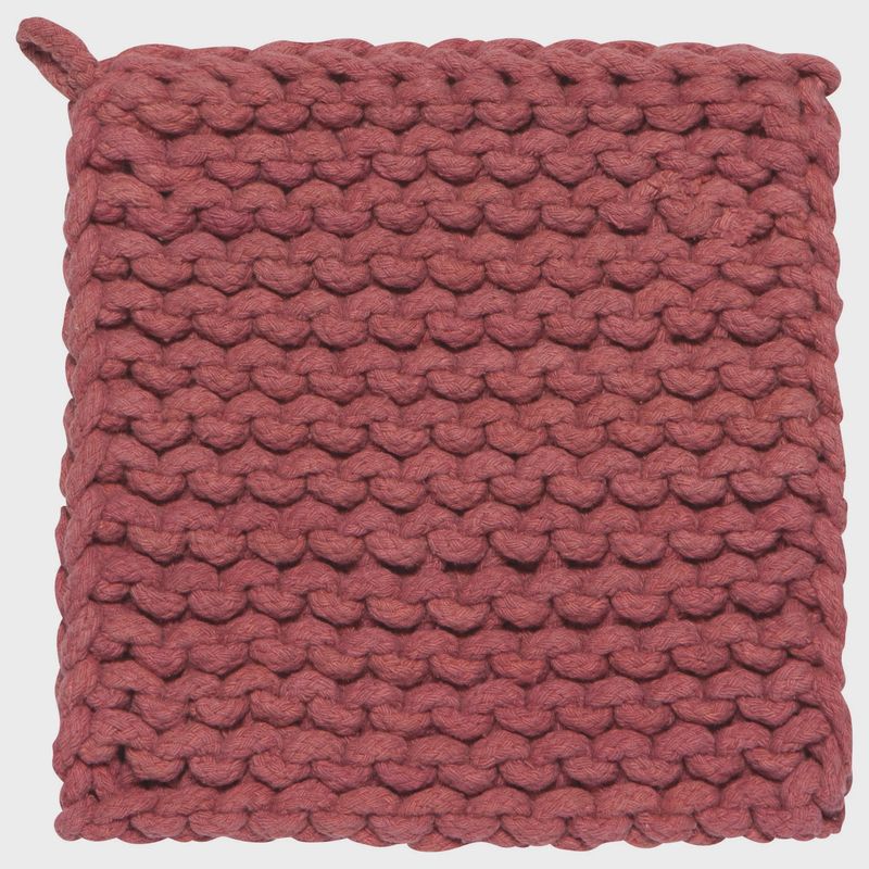 Heirloom Knit Potholder - Canyon Rose