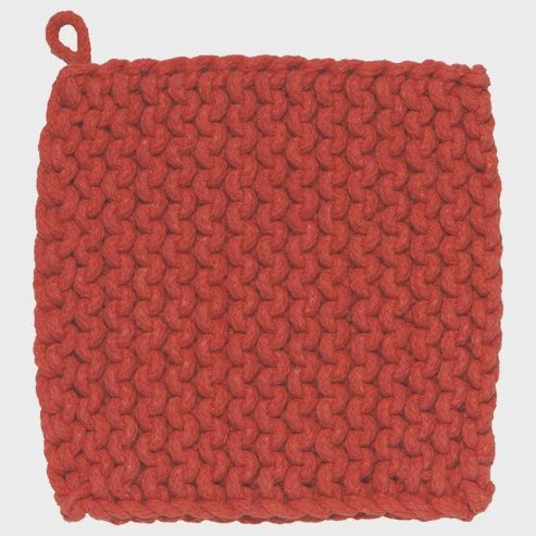 Heirloom Knit Potholder - Clay