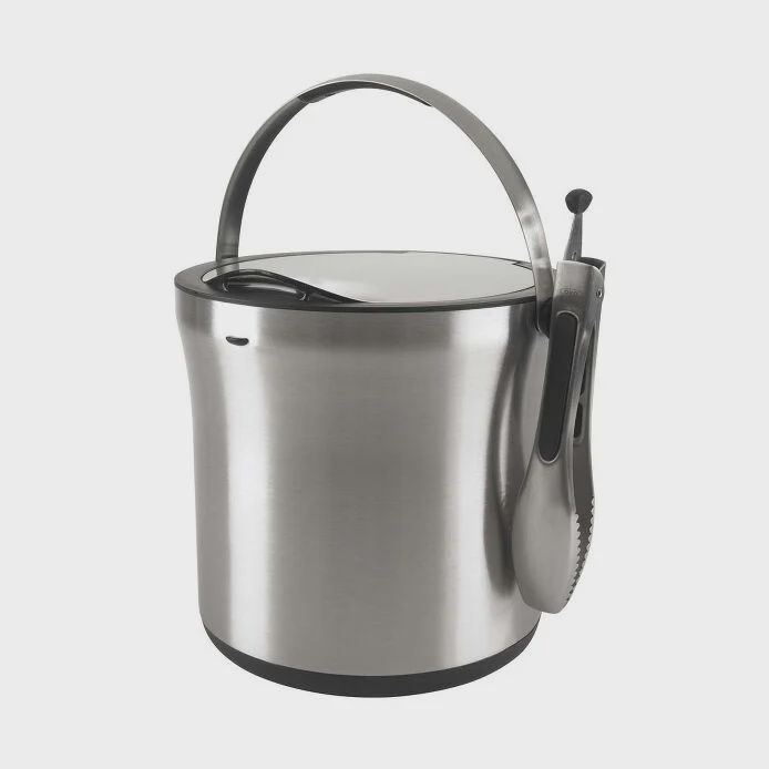 Steel Ice Bucket &amp; Tong Set