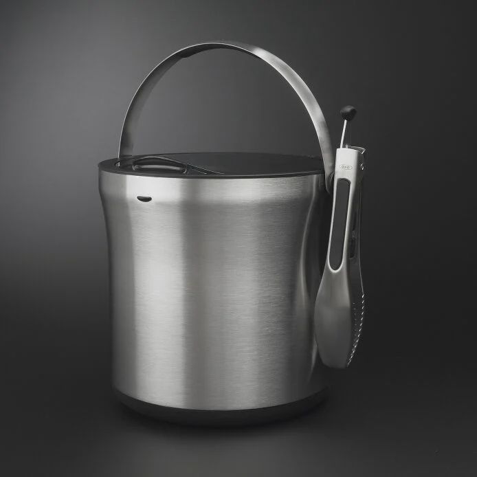 Steel Ice Bucket &amp; Tong Set