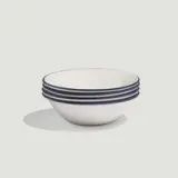 6" Side Bowls blue rim - set of 4