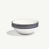 8" Side Bowls blue rim - set of 4