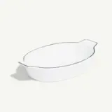 Oval Baking Dish blue rim