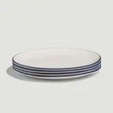 10.5" Dinner Plate blue rim - set of 4