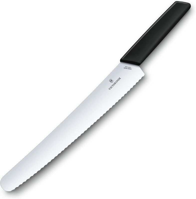 Bread Knife 10 1/2" Wavy Black