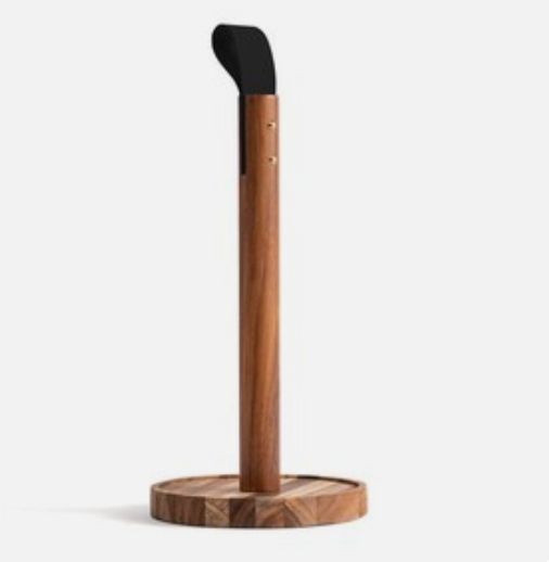 Ironwood Acacia and Leather Paper Towel Holder