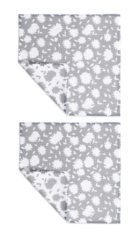 Aster Gray Dish Cloth (Set of 2)