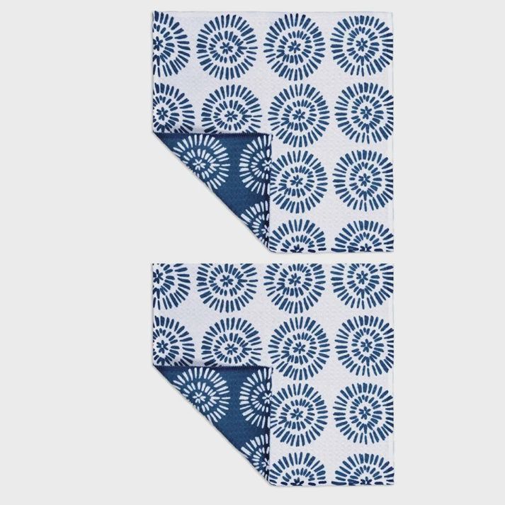 Radial Blue Dish Cloth (set of 2)