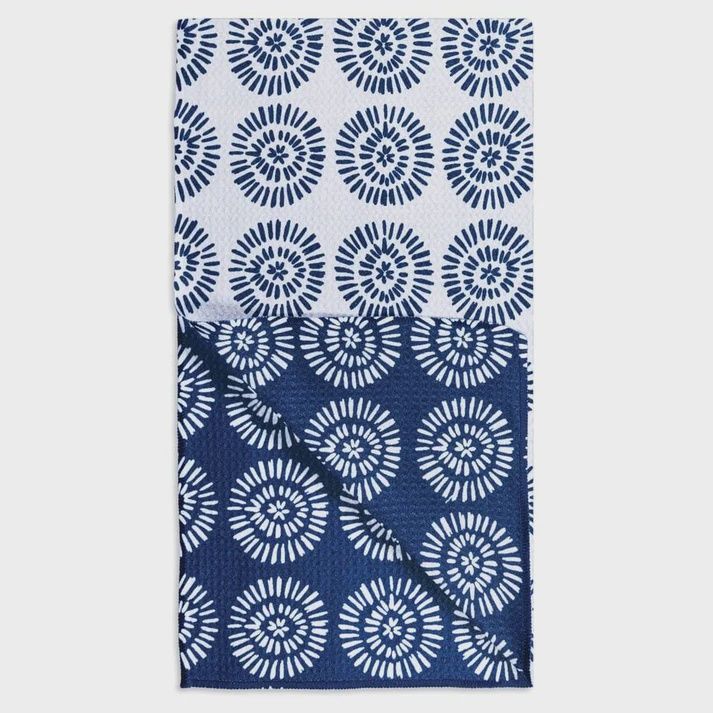 Radial Blue Dish Towel