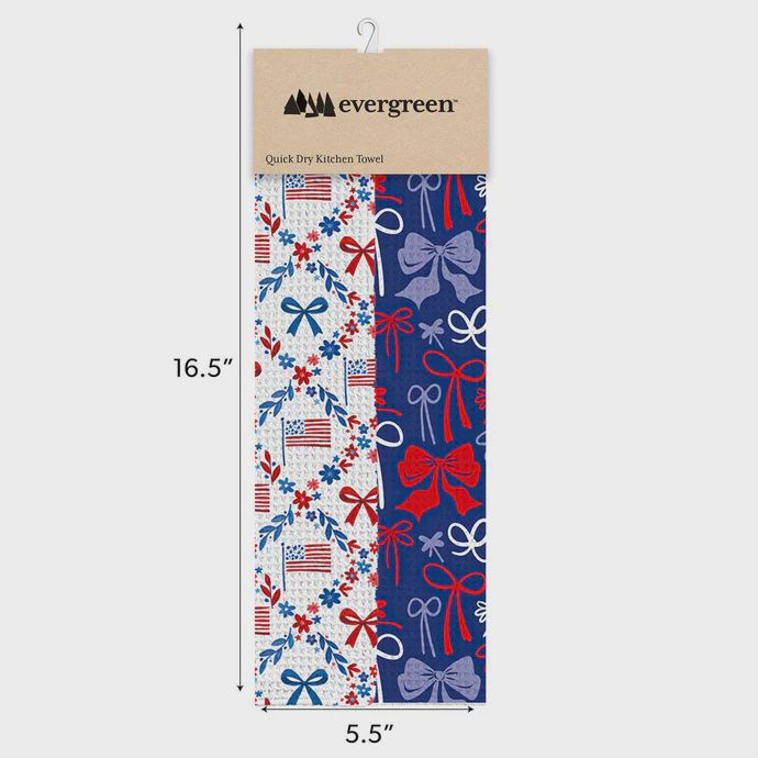 American Classic Red, White &amp; Bows Quick Dry Kitchen Towel