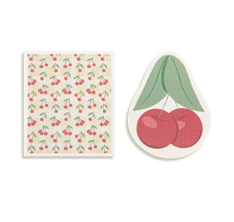 Cherry Shaped Bio Dish Cloth - Set of 2