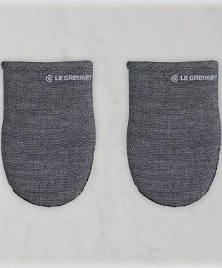 2 Mini Oven Mitts, Black