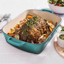 Signature Rectangular Roaster, 5.25 Qt, Bleu Riviera(Reg $315)