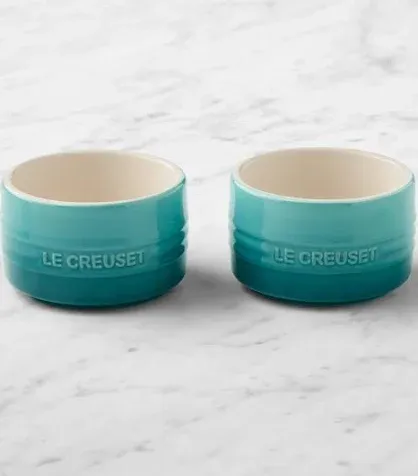Set of 2 Straight Wall Ramekin, Blue Riviera (Reg $38)