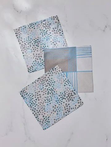 Cool Blocks and Dots Dishcloth Set- 3 pk