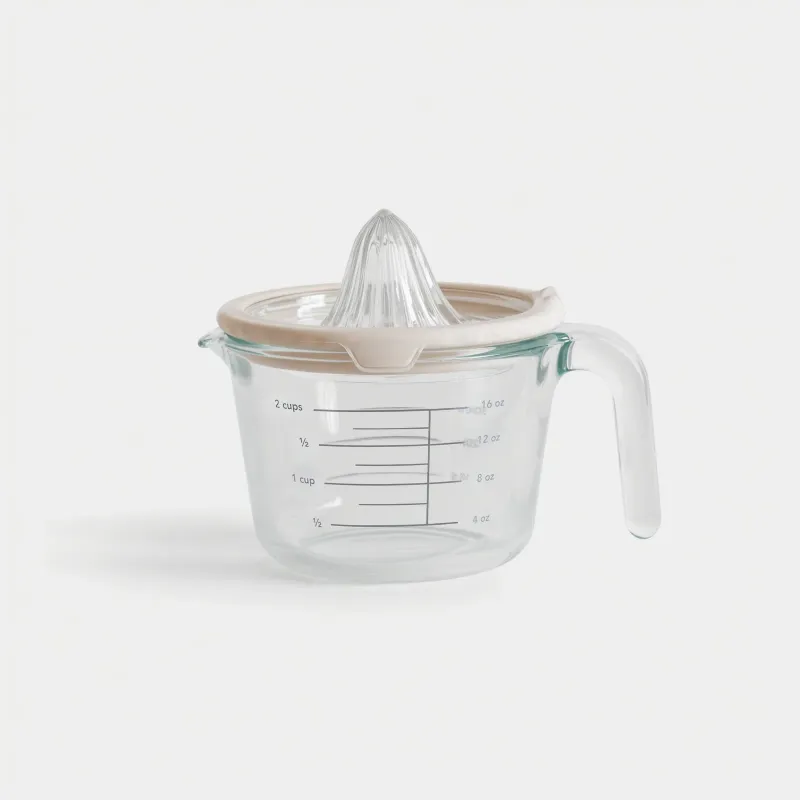 Glass Measuring Cup with Juicer Lid