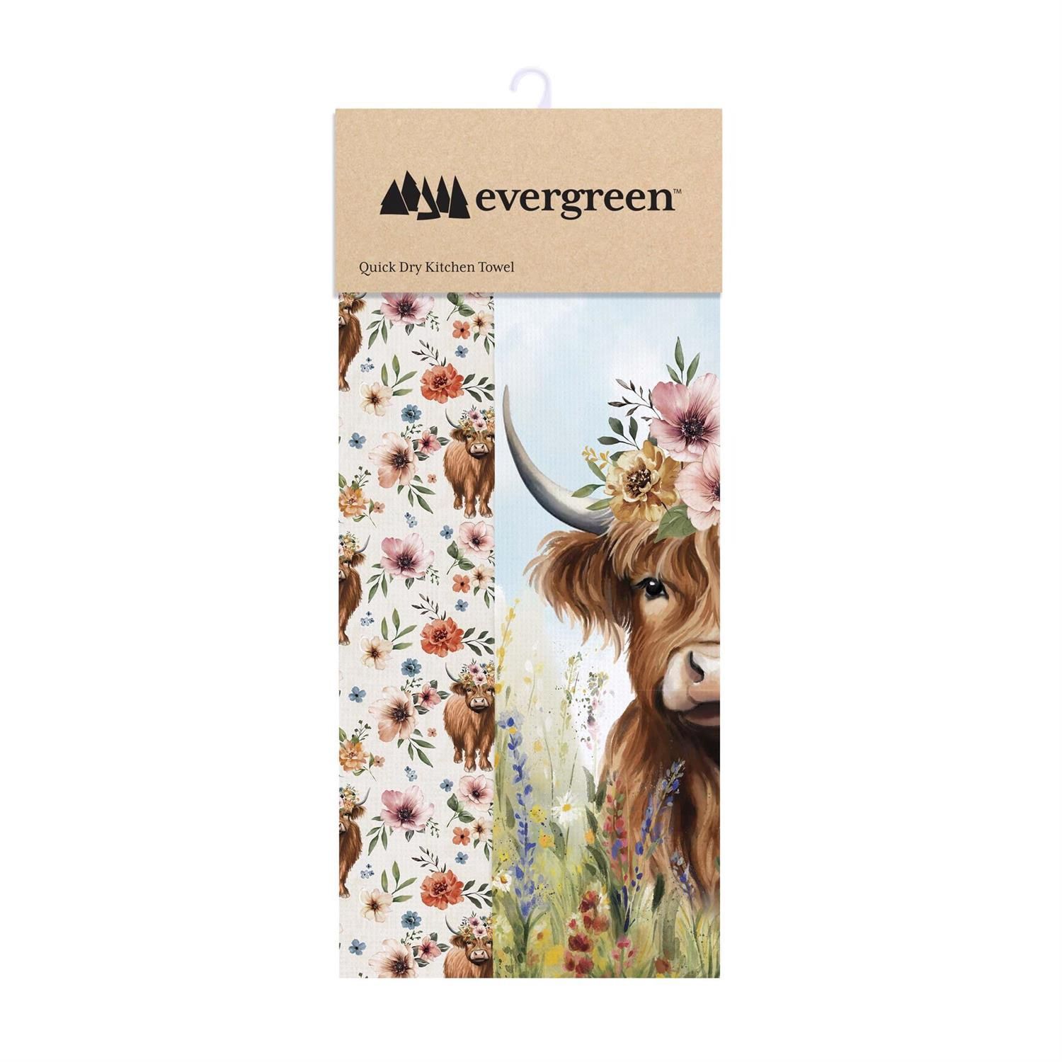 Farm Highland Cow Quick Dry Kitchen Towel
