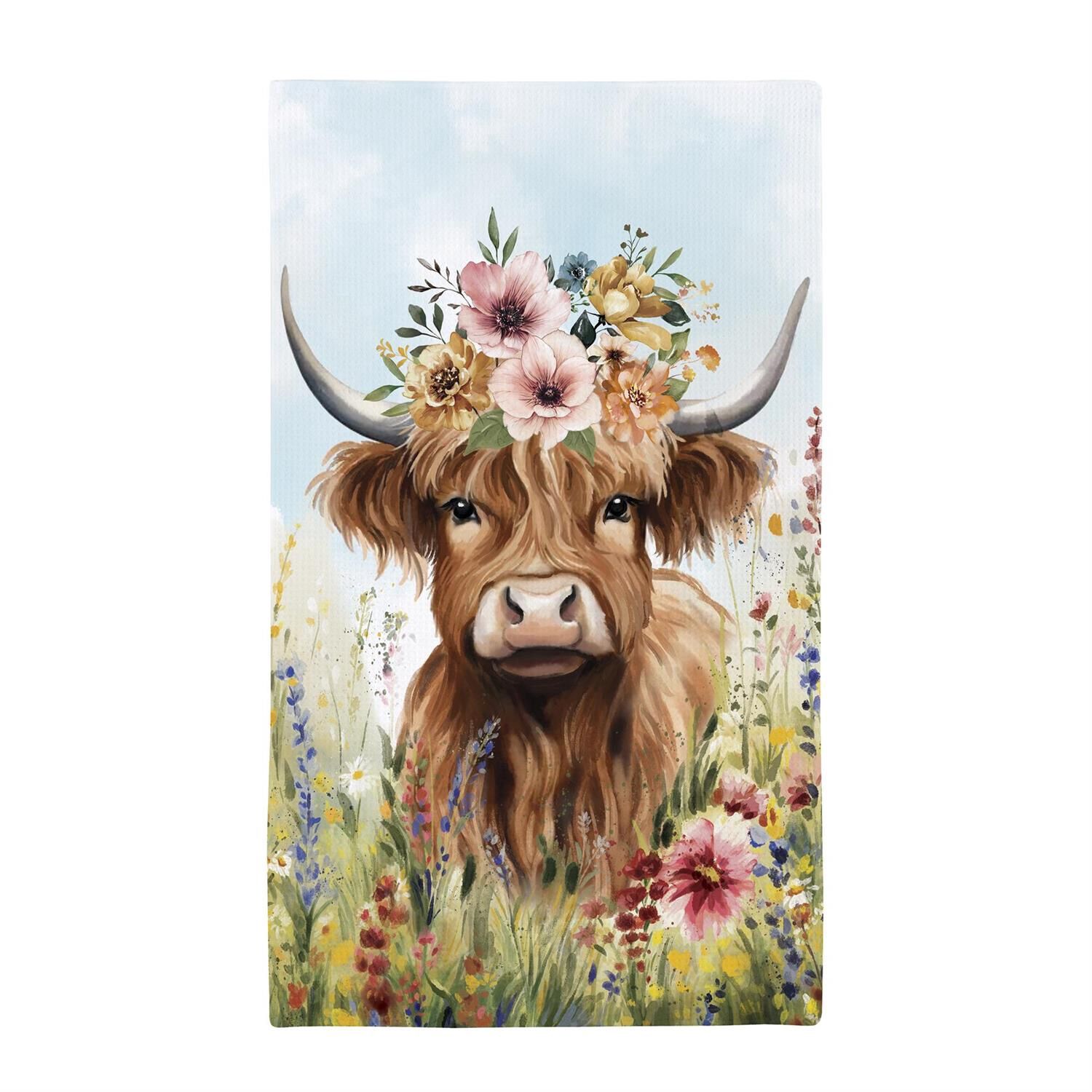 Farm Highland Cow Quick Dry Kitchen Towel