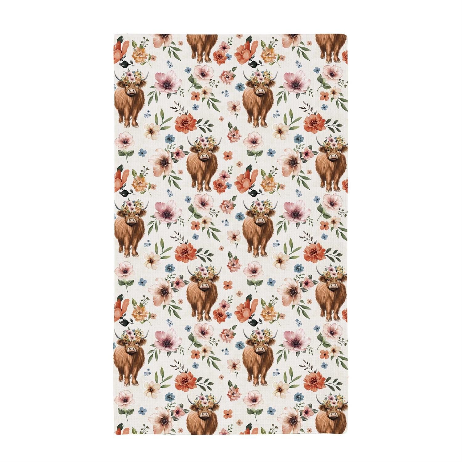 Farm Highland Cow Quick Dry Kitchen Towel