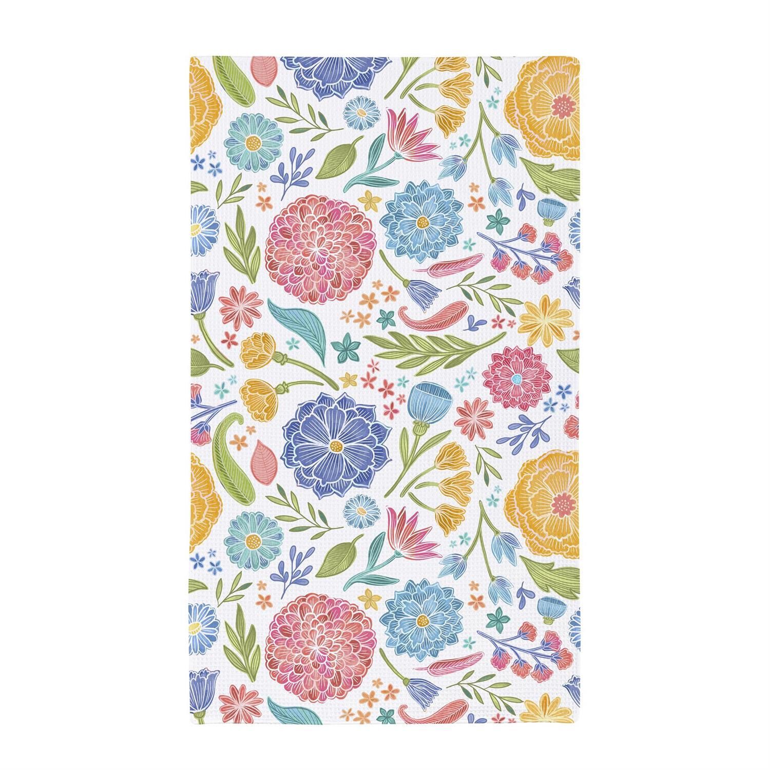 Block Florals Quick Dry Kitchen Towel
