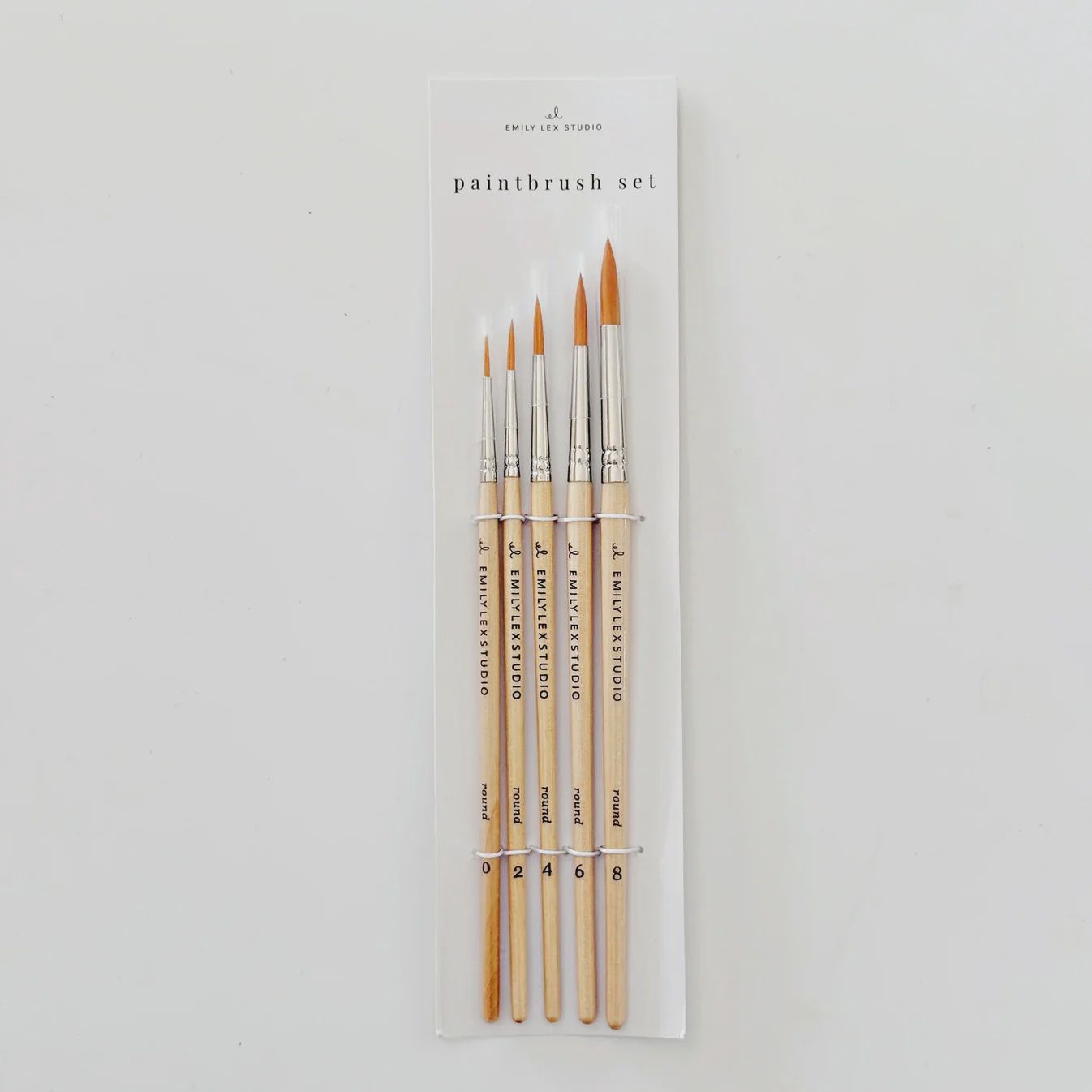 watercolor paintbrush set of 5 wood brushes
