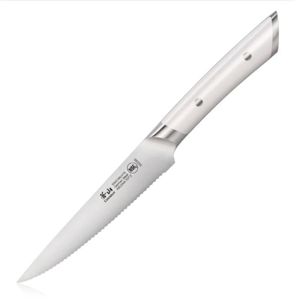 Helena 5" serrated knife rounded - white