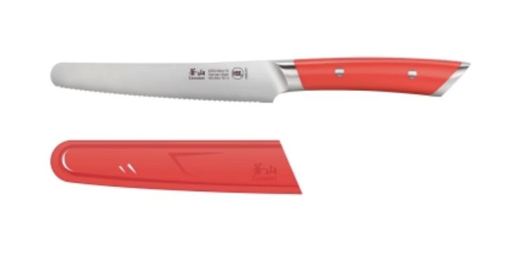 Helena 5" serrated, rounded, red