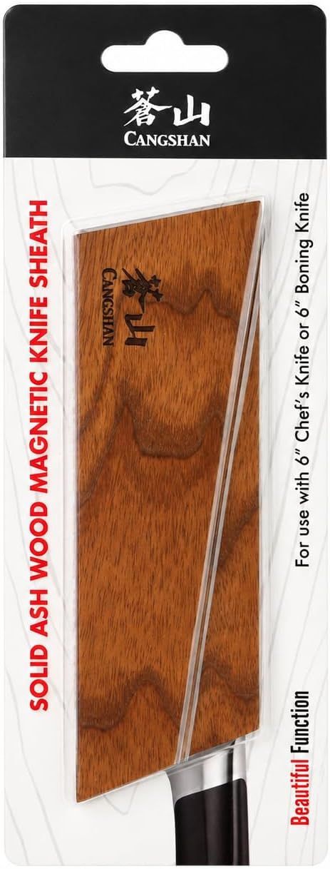 Solid Ash Wood Magnetic Knife Sheath for 6" knife