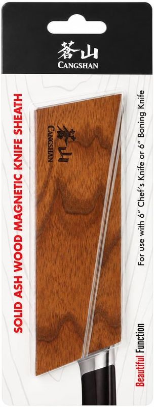 Solid Ash Wood Magnetic Knife Sheath for 6" knife