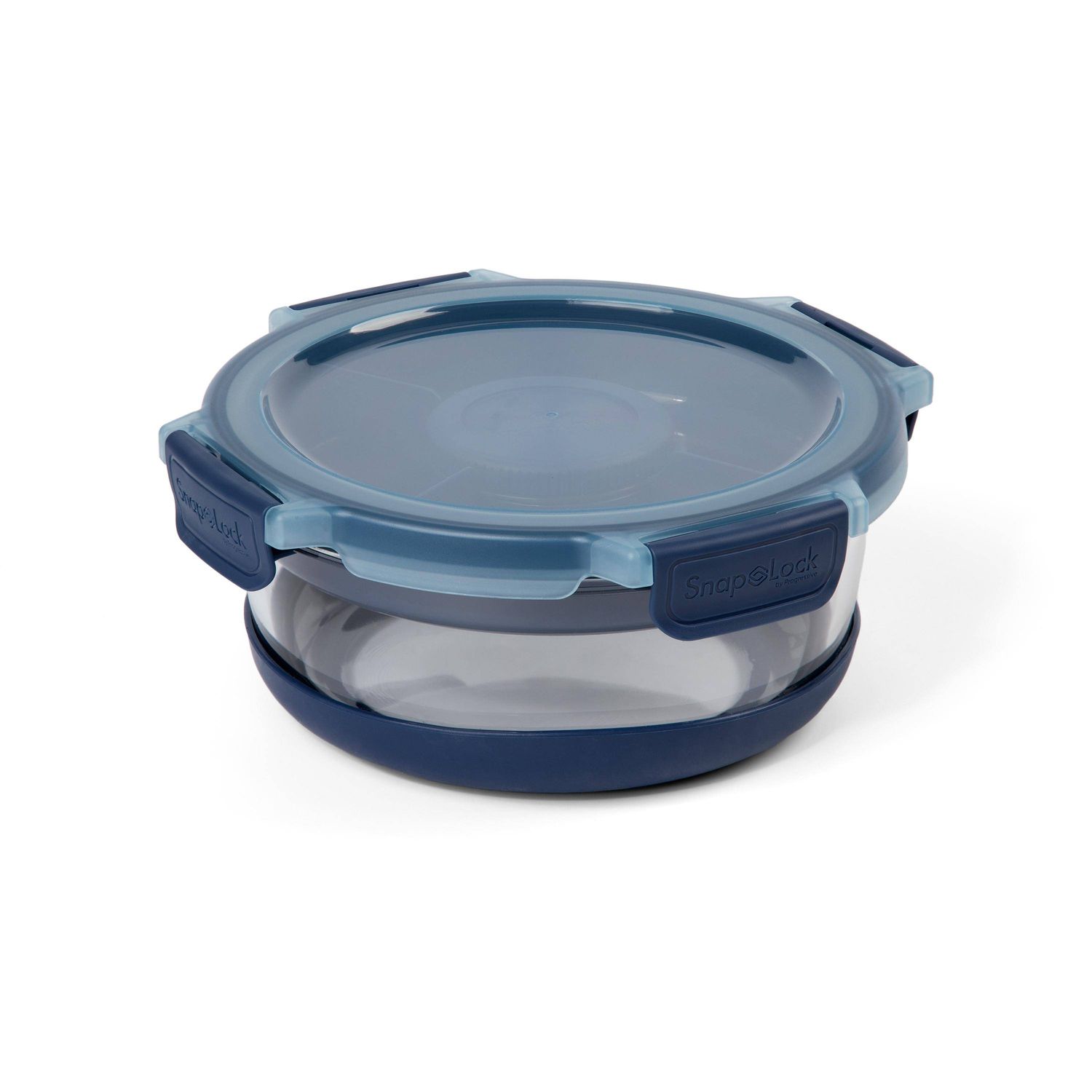 Glass Lunch Container With Upper Tray (Blue)