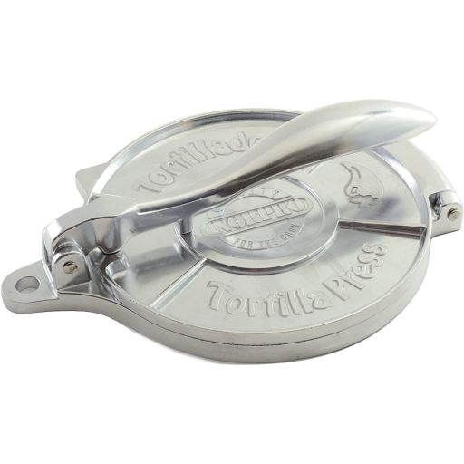 Norpro 8 Inch Round Cast Aluminum Tortilla Masa Dough Press Flattener  Silver