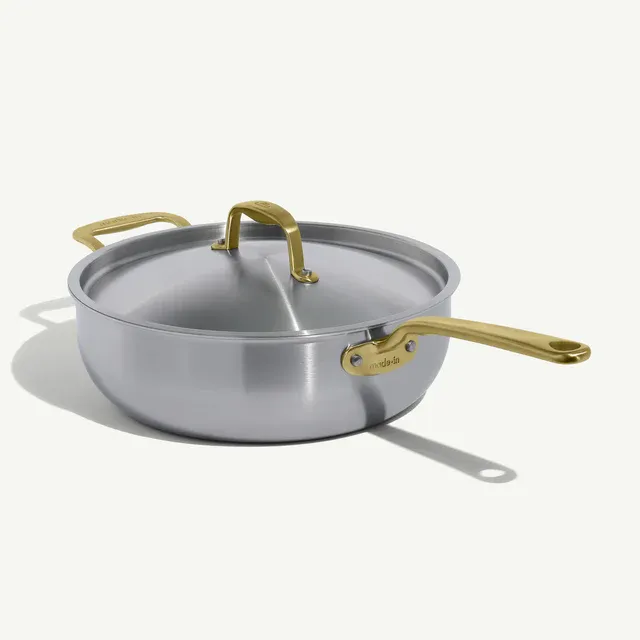 5 Qt Stainless Steel Saucier w/Lid - Gold