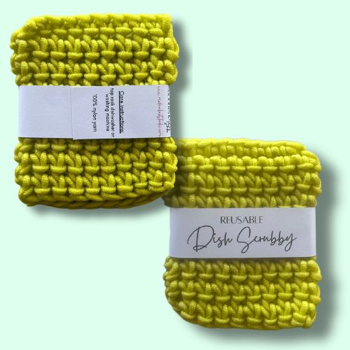 Lime Square Dish Scrubby.
