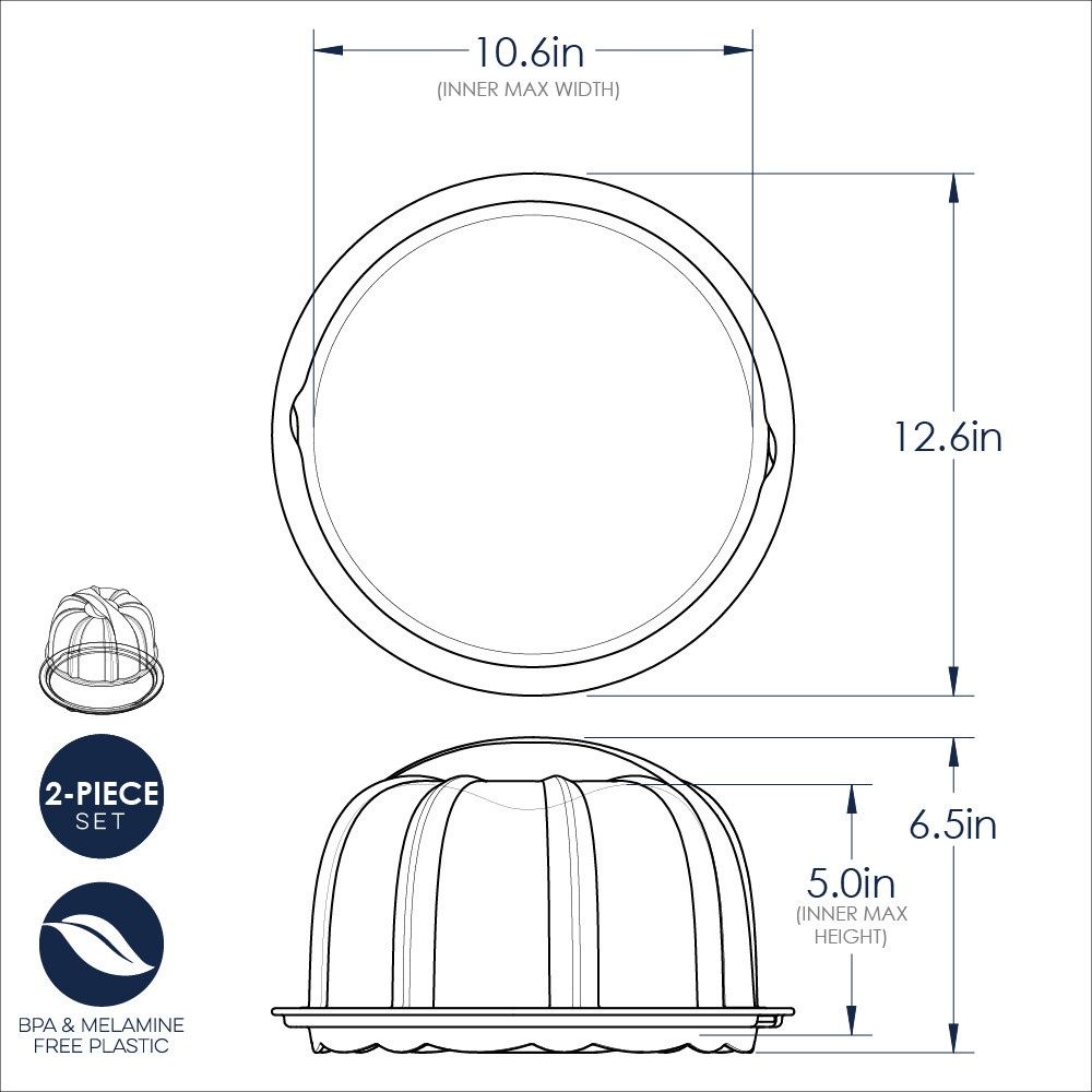 Translucent Bundt Cake Keeper - White