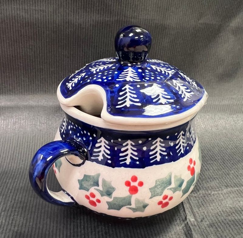 3.5" Round Sugar Bowl (holiday cheer)