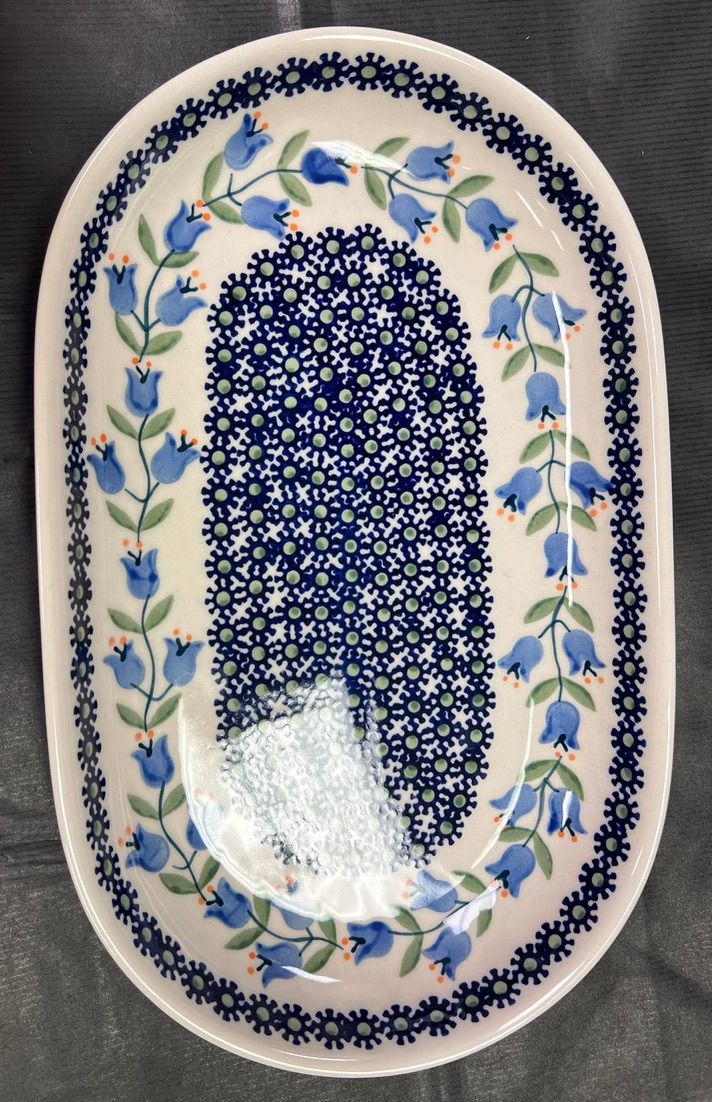 7" x 11" oval plate roaster (lily of the valley)
