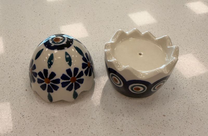 3" salt &amp; pepper egg (floral peacock)