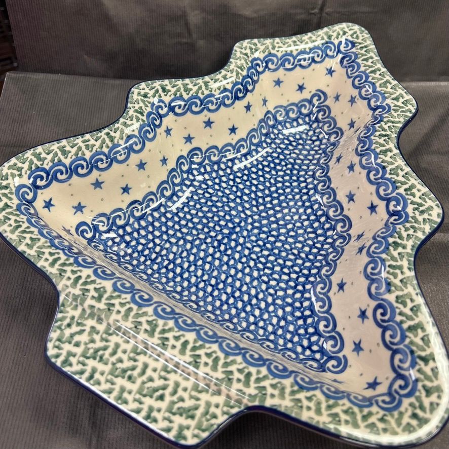 12.5" Christmas Tree Shaped Bowl (starry sea)